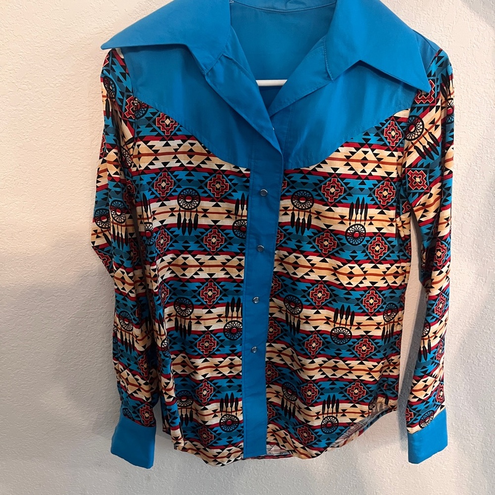 Stylish Blue and Multicolor Women's Top